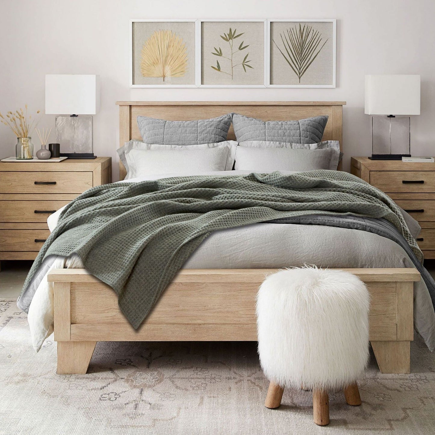100% Merino Wool Waffle Weave Blanket - Quahog Bay Bedding