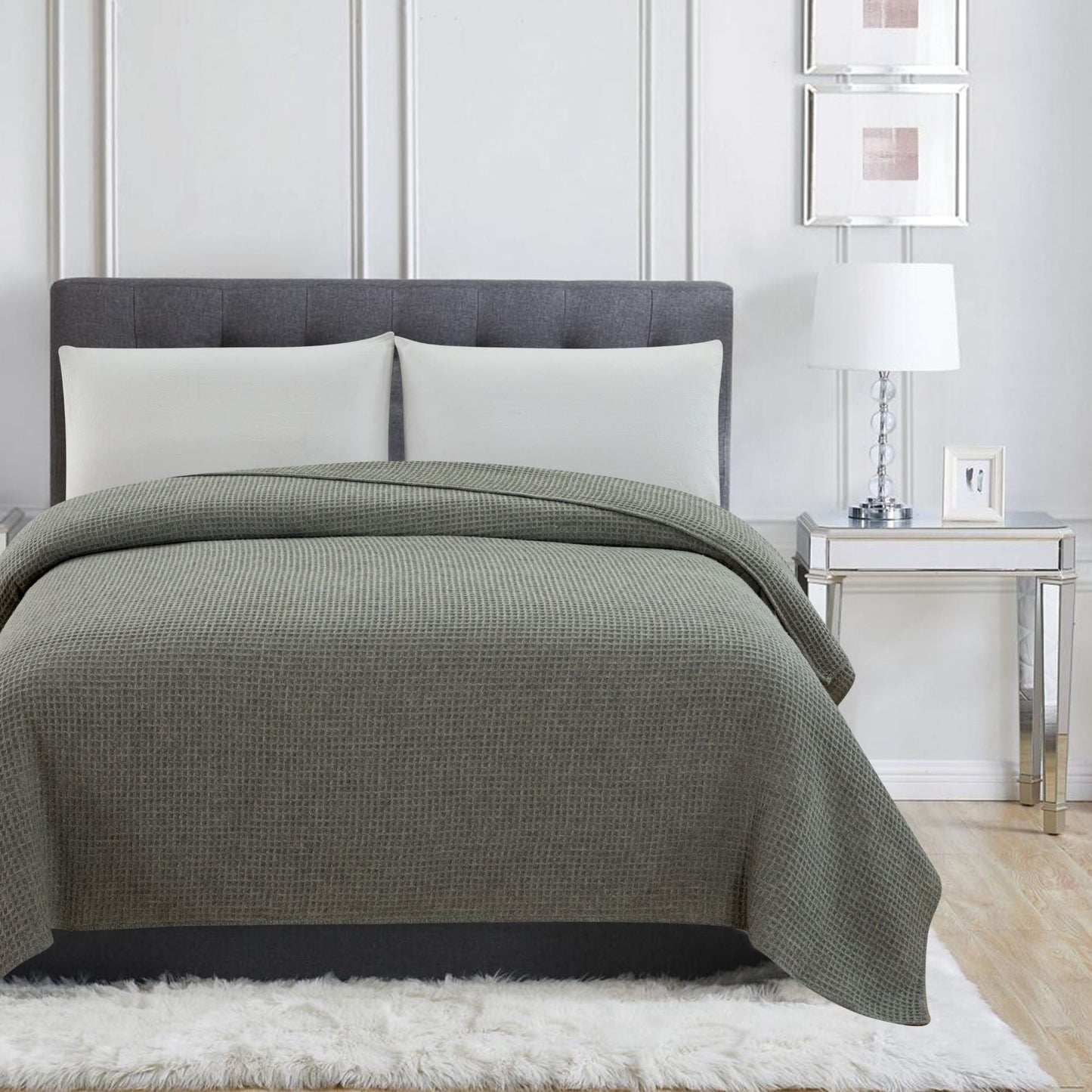 100% Merino Wool Waffle Weave Blanket - Quahog Bay Bedding
