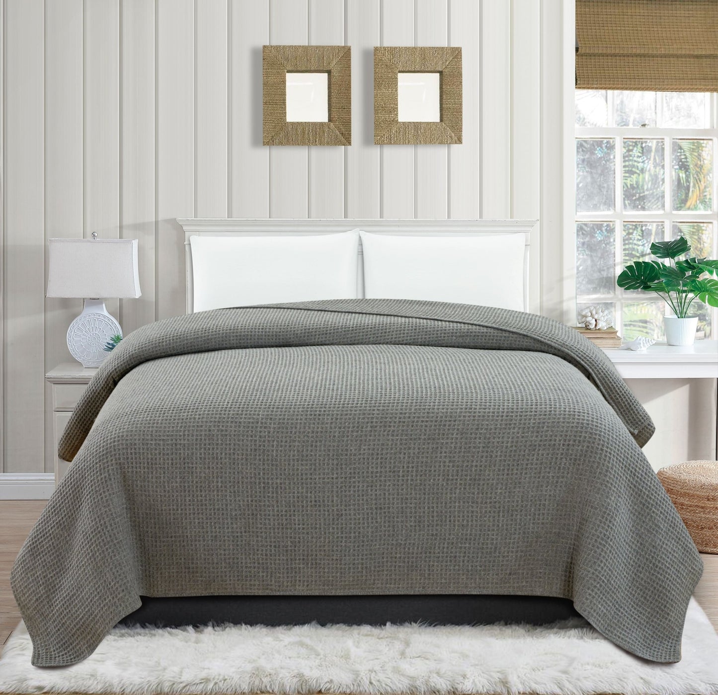 100% Merino Wool Waffle Weave Blanket - Quahog Bay Bedding