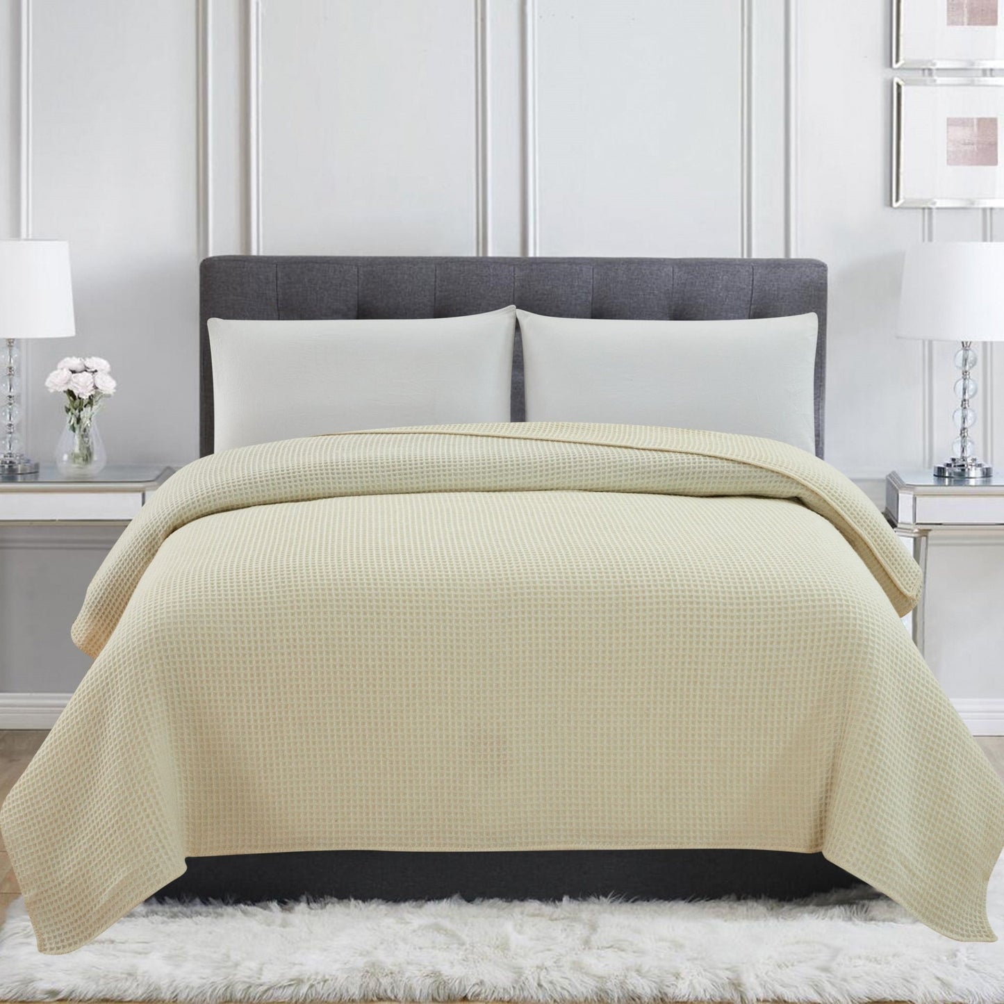100% Merino Wool Waffle Weave Blanket - Quahog Bay Bedding