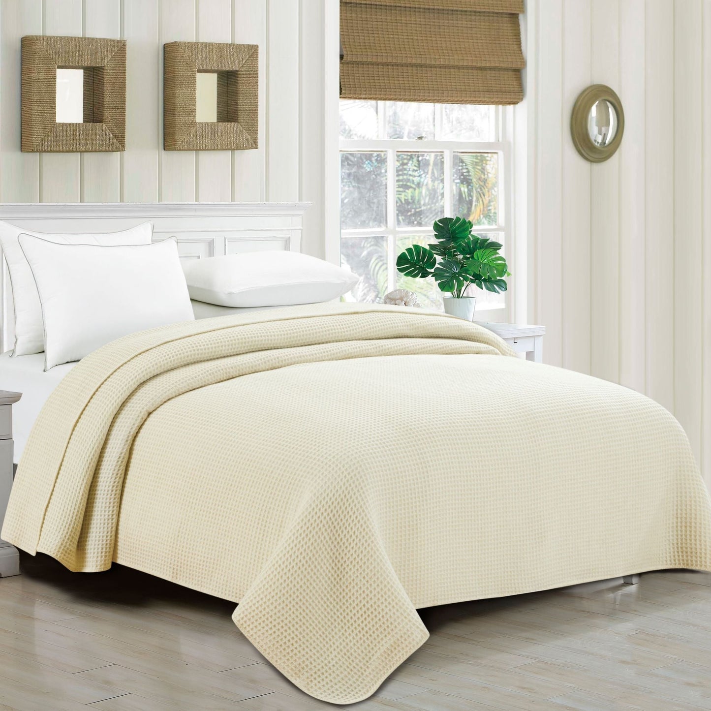 100% Merino Wool Waffle Weave Blanket - Quahog Bay Bedding