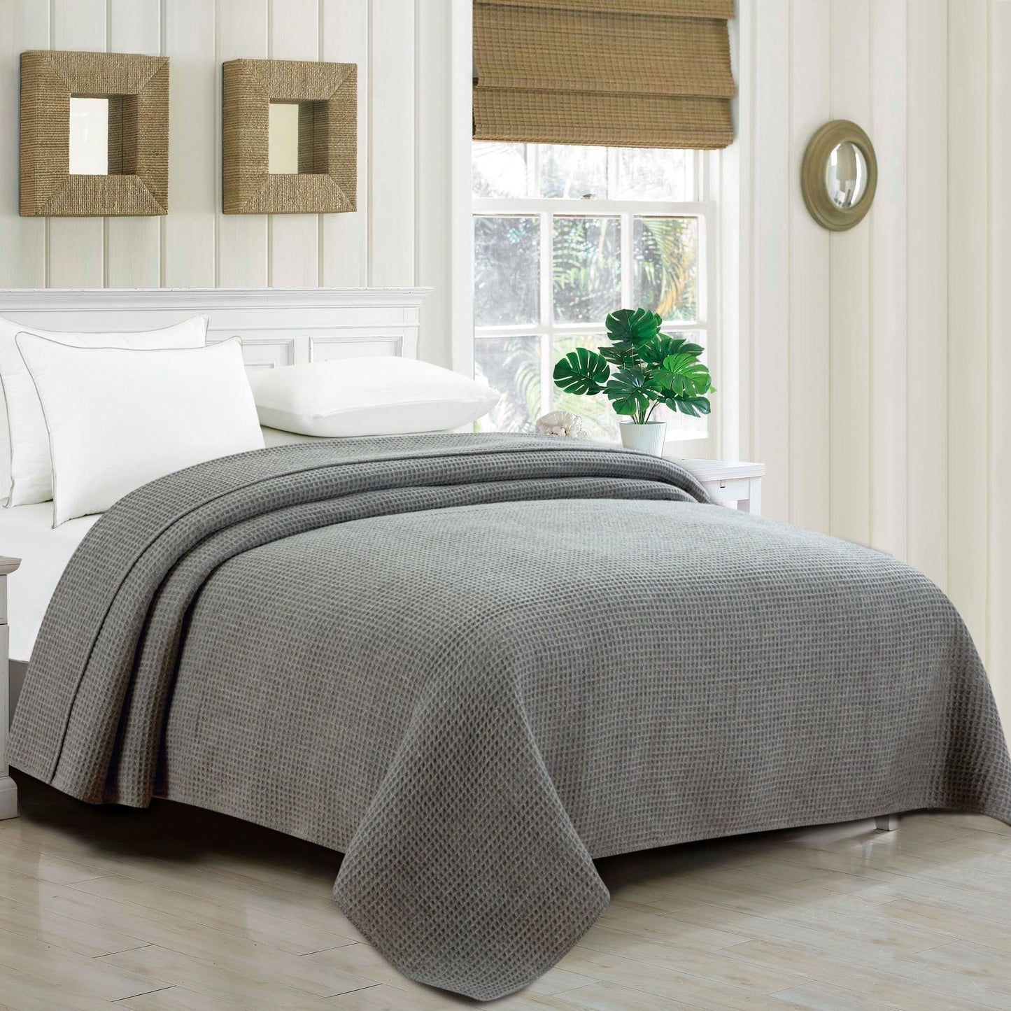 100% Merino Wool Waffle Weave Blanket - Quahog Bay Bedding