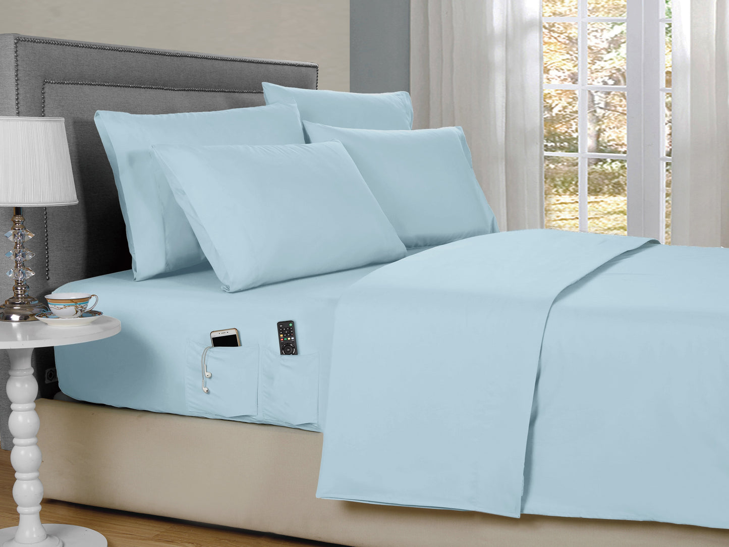 Kathy Ireland 6-Piece Smart Pocket Sheet Sets w/ Side Pocket