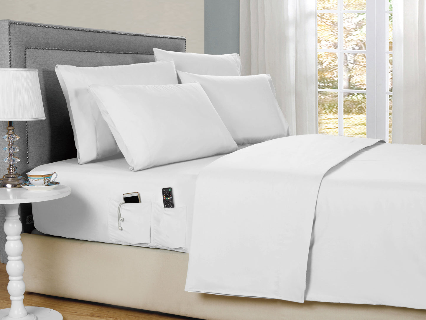 Kathy Ireland 6-Piece Smart Pocket Sheet Sets w/ Side Pocket