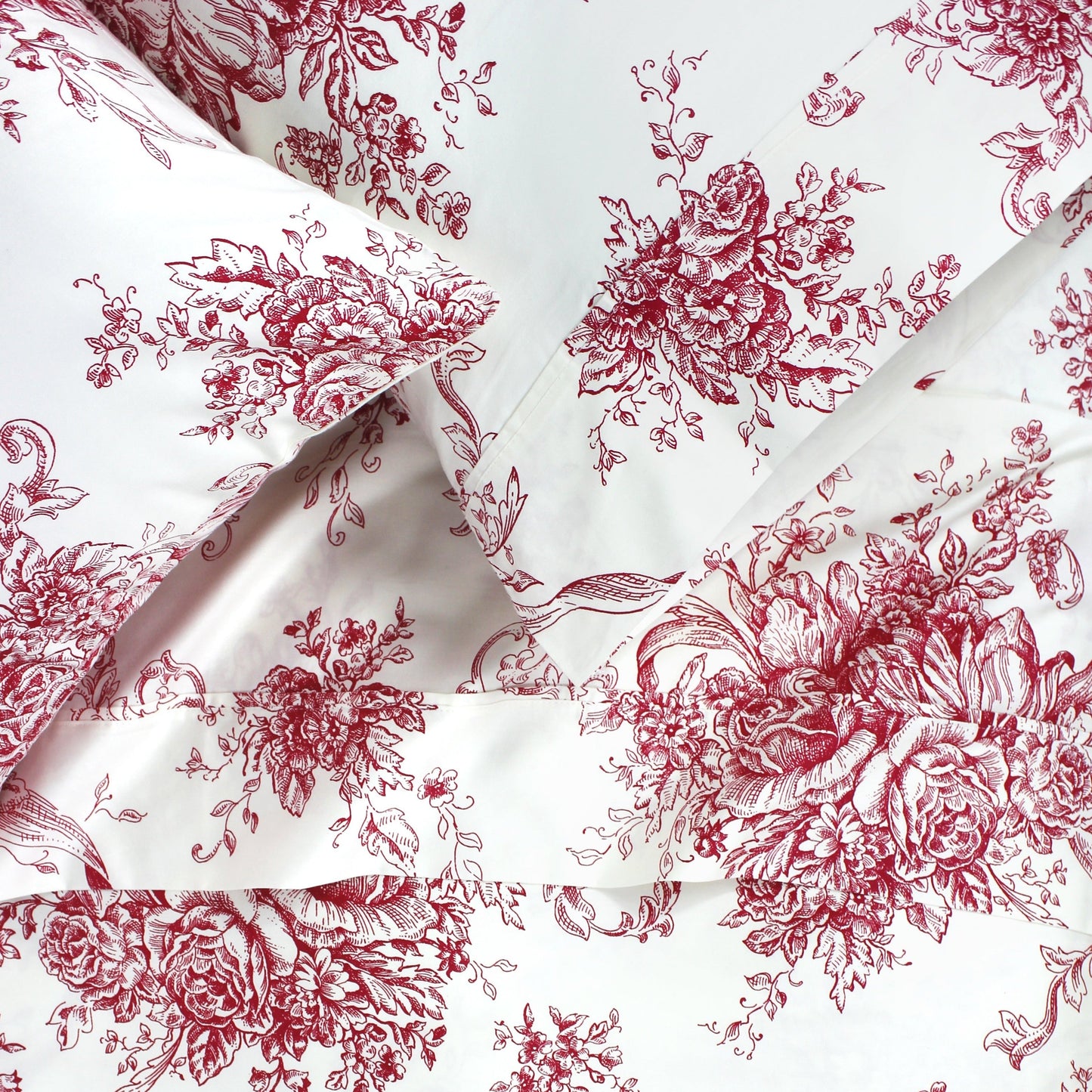 400TC Toile Vintage Inspired Floral Sheet Set - Floral Sheet Sets