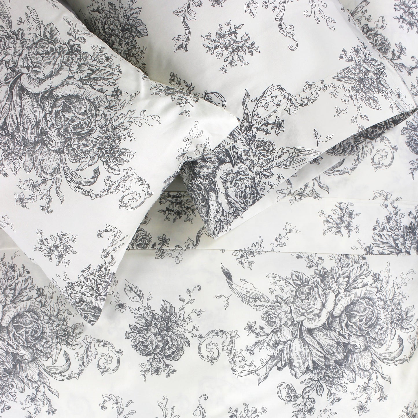 400TC Toile Vintage Inspired Floral Sheet Set - Floral Sheet Sets