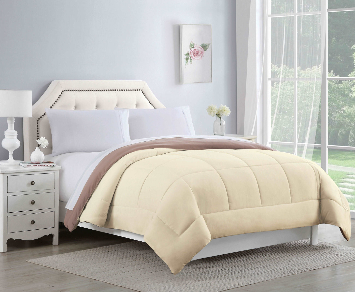 Bibb Home 2-Tone Reversible Down Alternative Comforter.