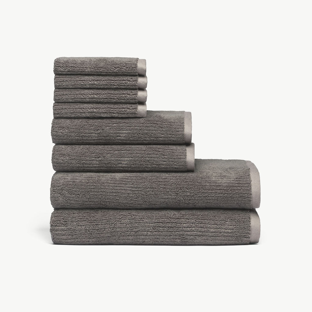 Ribbed Terry Bath Towel Set - Cotton And Bamboo Blend Bath Towels