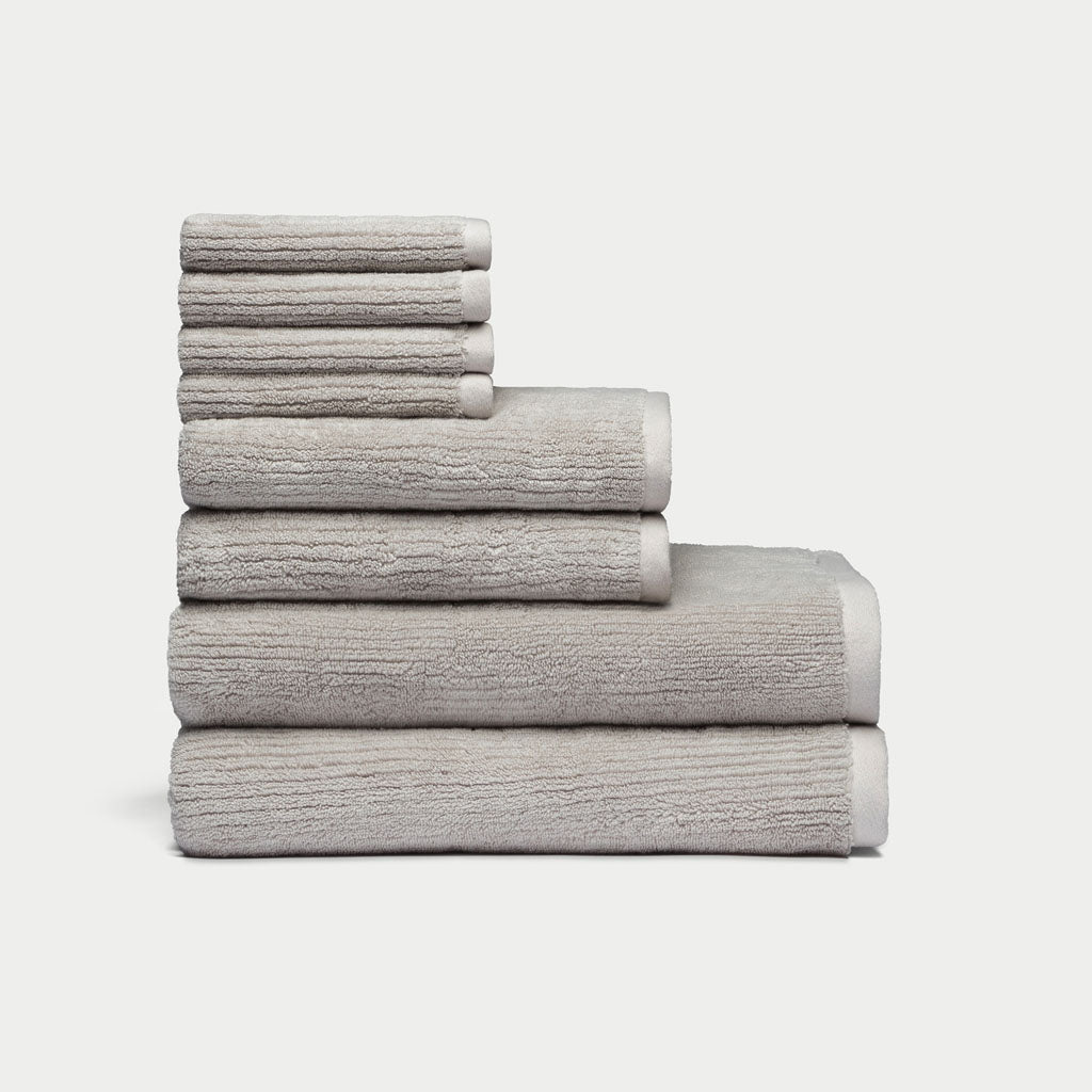 Ribbed Terry Bath Towel Set - Cotton And Bamboo Blend Bath Towels