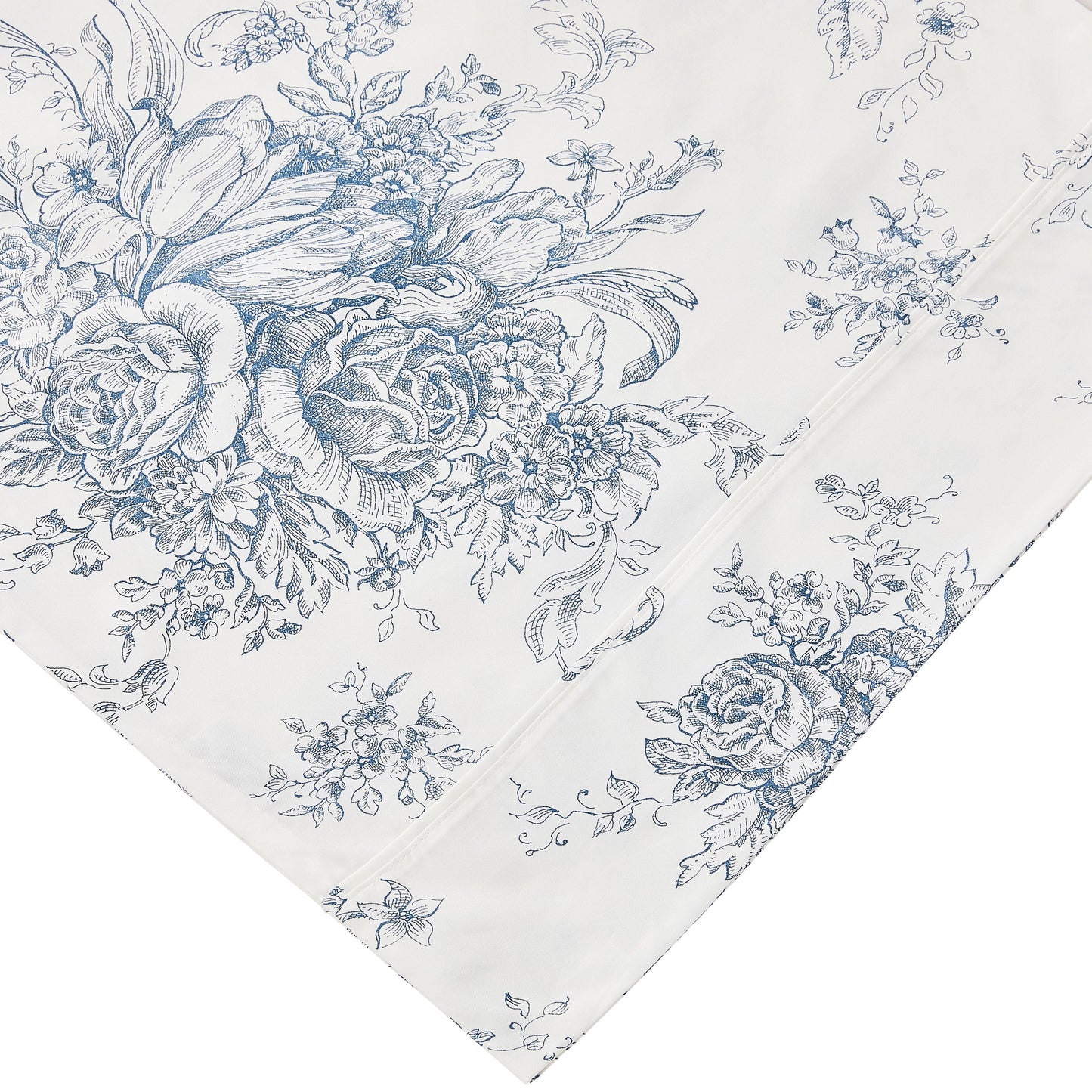 400TC Toile Vintage Inspired Floral Sheet Set - Floral Sheet Sets