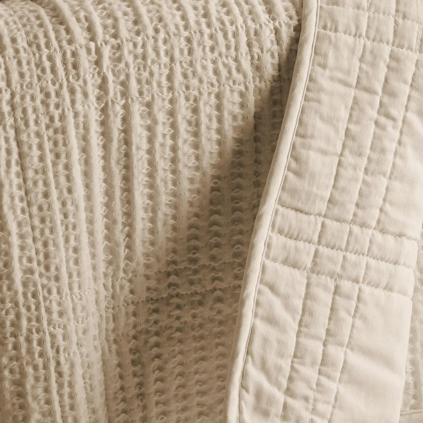 Cloud Waffle Reversible Cotton Quilt Set
