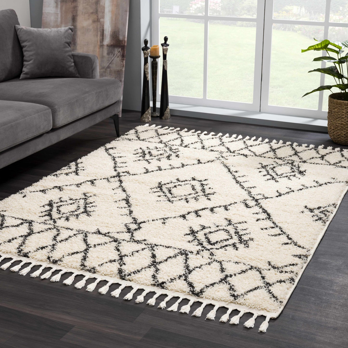 Emlenton Berber Shag with Tassels - Clearance