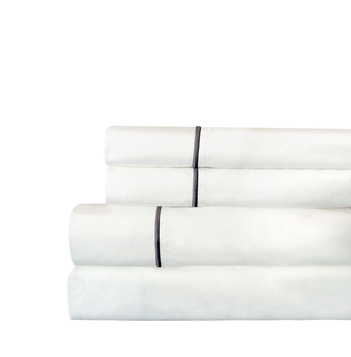 Single Stripe Embroidered 300TC 100% Cotton Percale Sheet Set