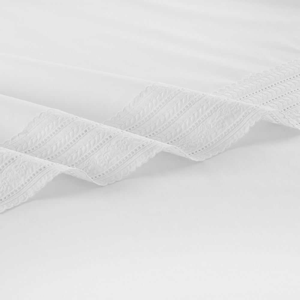 300TC Elizabeth Lace Cotton Percale Sheet Set - Quahog Bay Bedding