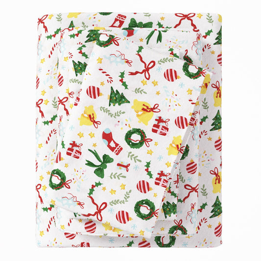 4 - Piece Turkish Cotton Christmas Flannel Sheet - Christmas Sheets - Quahog Bay Bedding