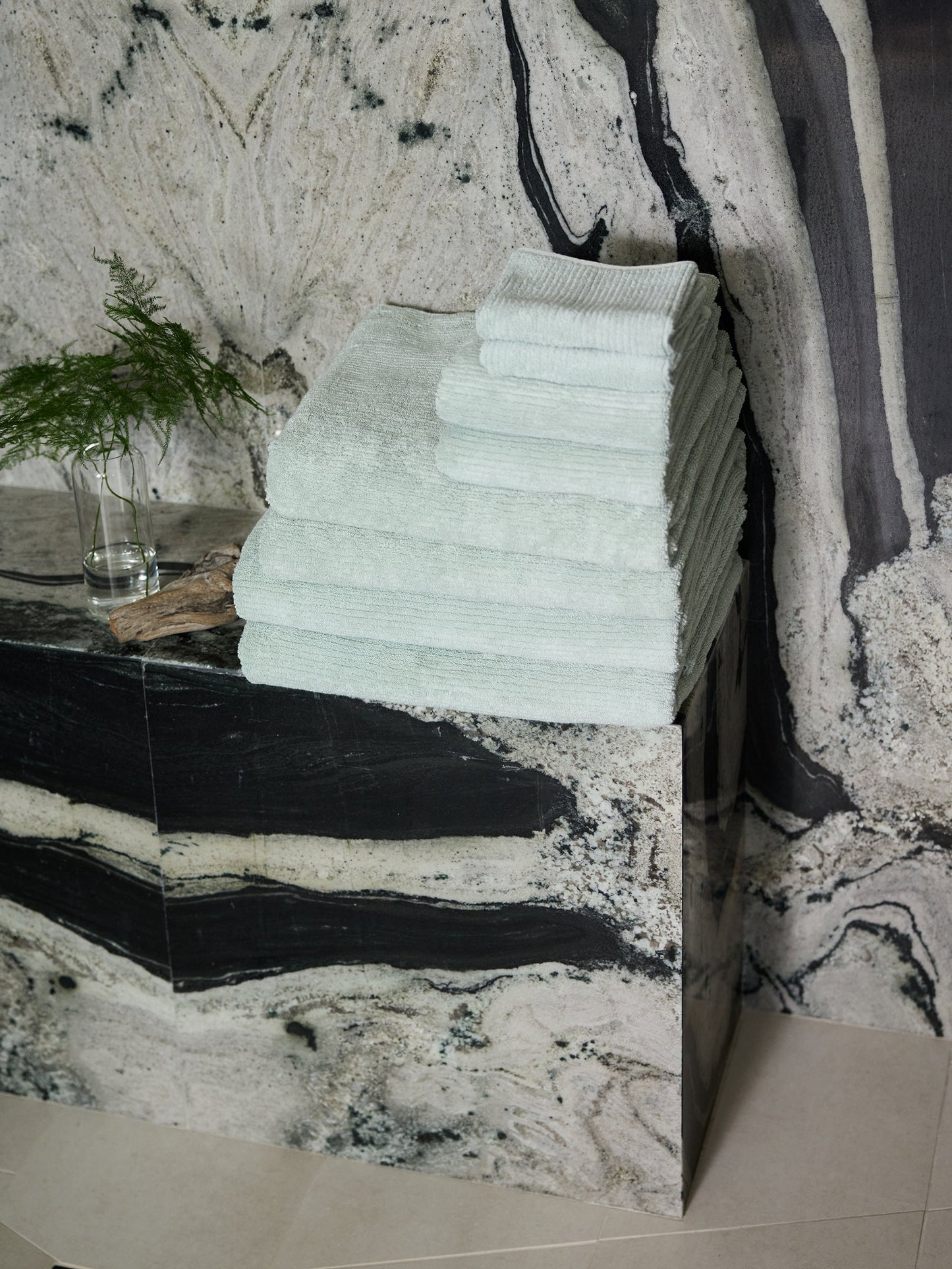 Ribbed Terry Bath Towel Set - Cotton And Bamboo Blend Bath Towels