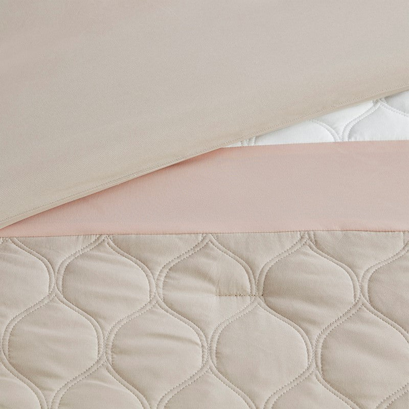 510 Design Shawnee Blue Medallion Comforter Set 8PC Blush - Quahog Bay Bedding