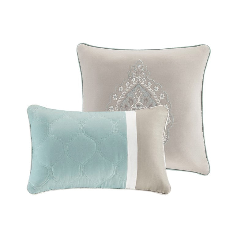 510 Design Shawnee Blue Medallion Comforter Set 8PC Seafoam - Quahog Bay Bedding