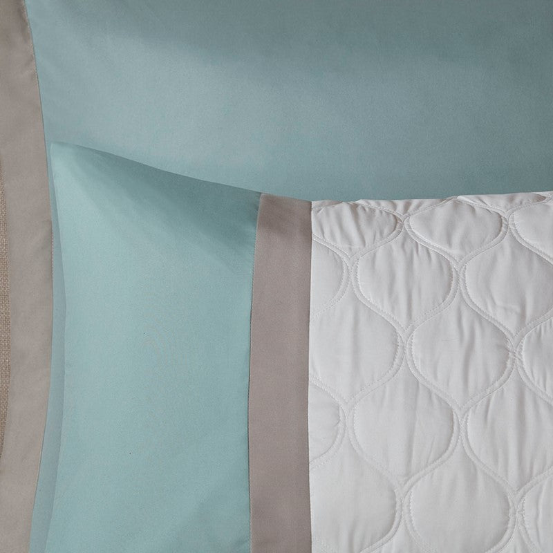 510 Design Shawnee Blue Medallion Comforter Set 8PC Seafoam - Quahog Bay Bedding