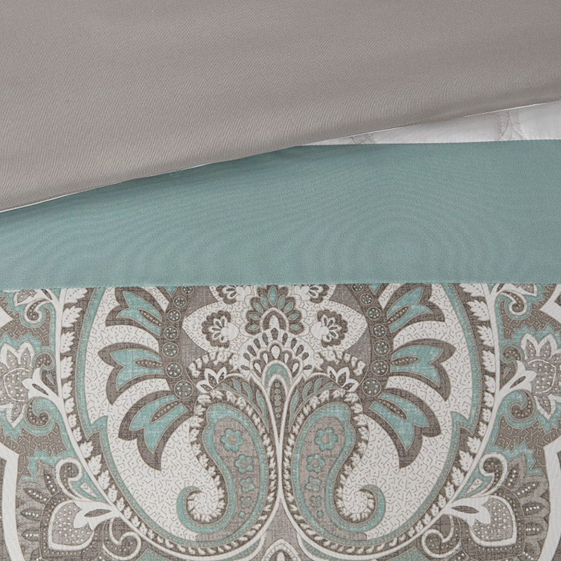 510 Design Shawnee Blue Medallion Comforter Set 8PC Seafoam - Quahog Bay Bedding