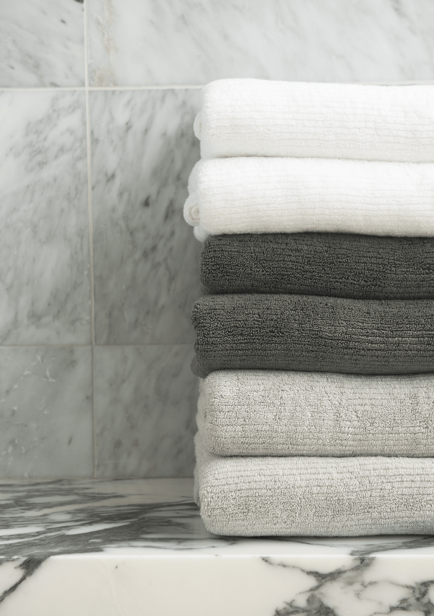 Ribbed Terry Bath Towel Set - Cotton And Bamboo Blend Bath Towels