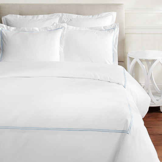 600 Thread Count Double Stripe Embroidered Duvet Set - Quahog Bay Bedding