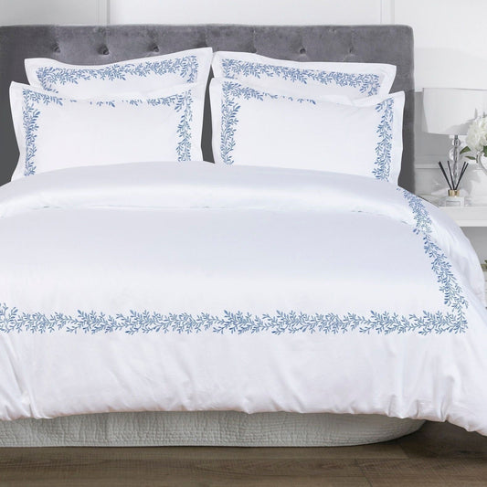 600 Thread Count Floral Vine Embroidered Duvet Set - Quahog Bay Bedding