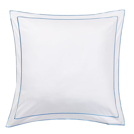 600 Thread Count Framed Sateen Embroidered Cotton Euro Sham Pair - Quahog Bay Bedding