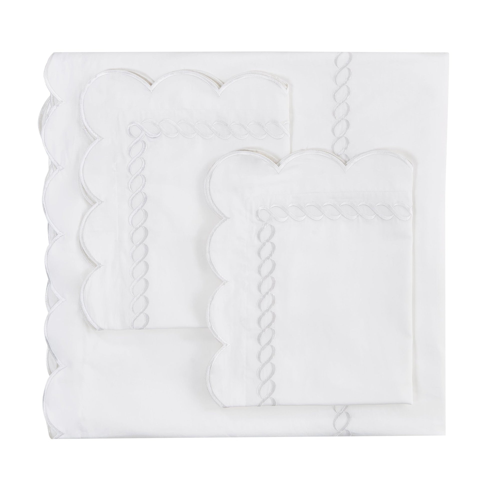 600 Thread Count Scallop Rope Embroidered Cotton Duvet Set - Quahog Bay Bedding