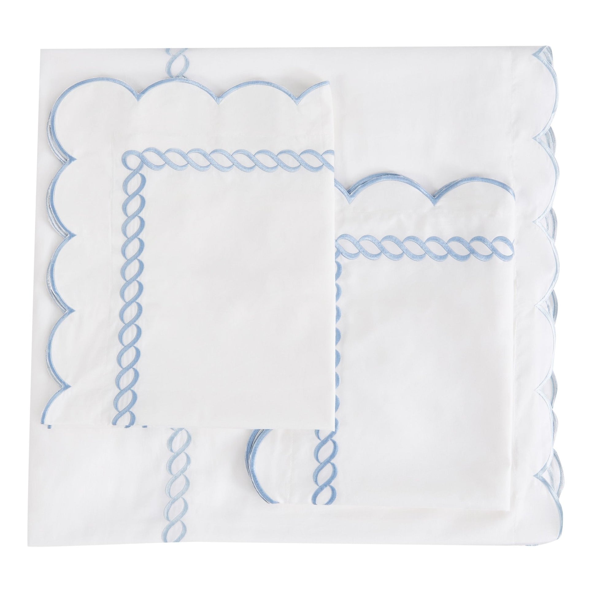 600 Thread Count Scallop Rope Embroidered Cotton Duvet Set - Quahog Bay Bedding