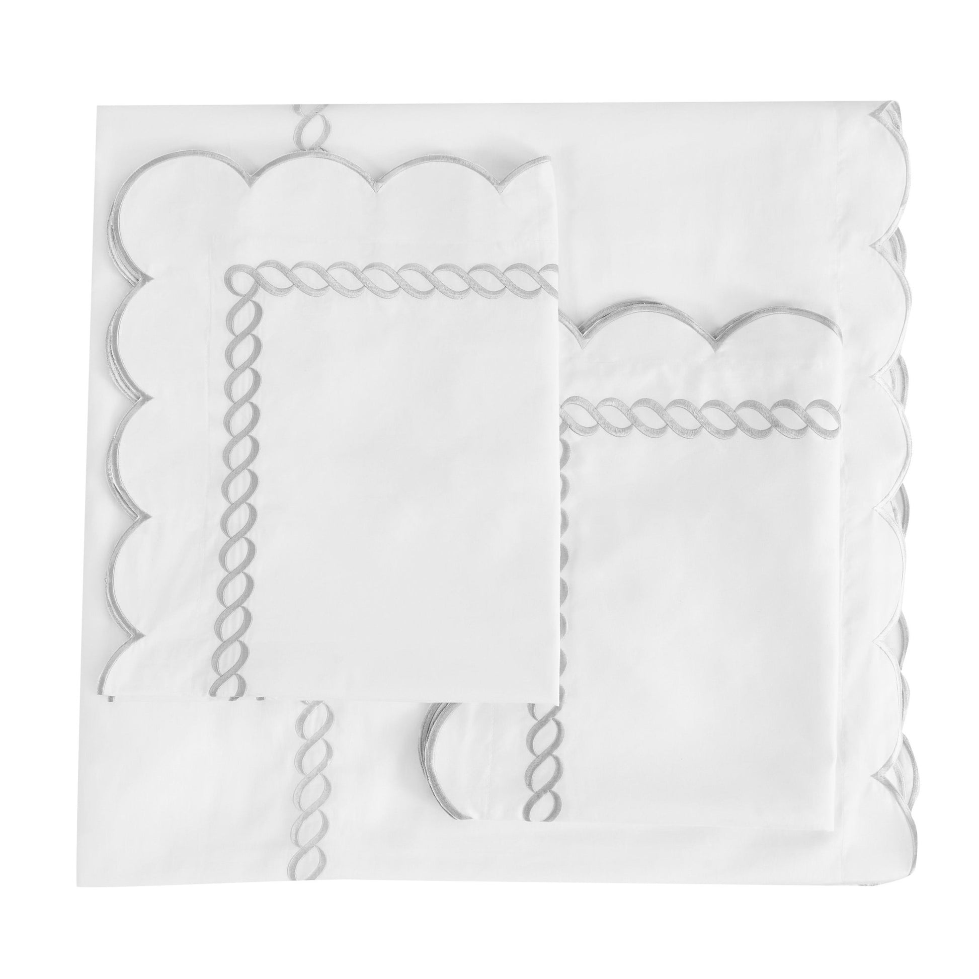 600 Thread Count Scallop Rope Embroidered Cotton Duvet Set - Quahog Bay Bedding