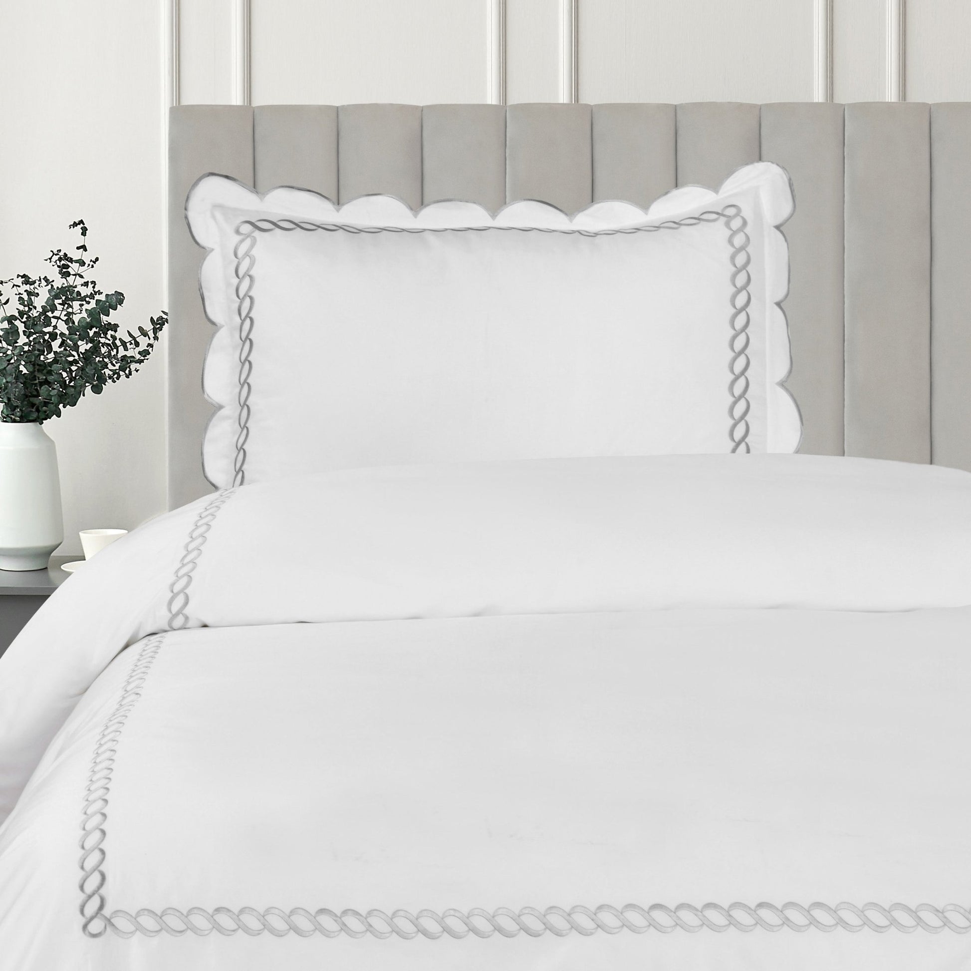 600 Thread Count Scallop Rope Embroidered Cotton Duvet Set - Quahog Bay Bedding