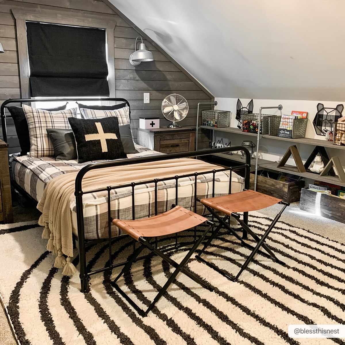 Bauer Plush Black Rainbow Rug - Clearance - Quahog Bay Bedding