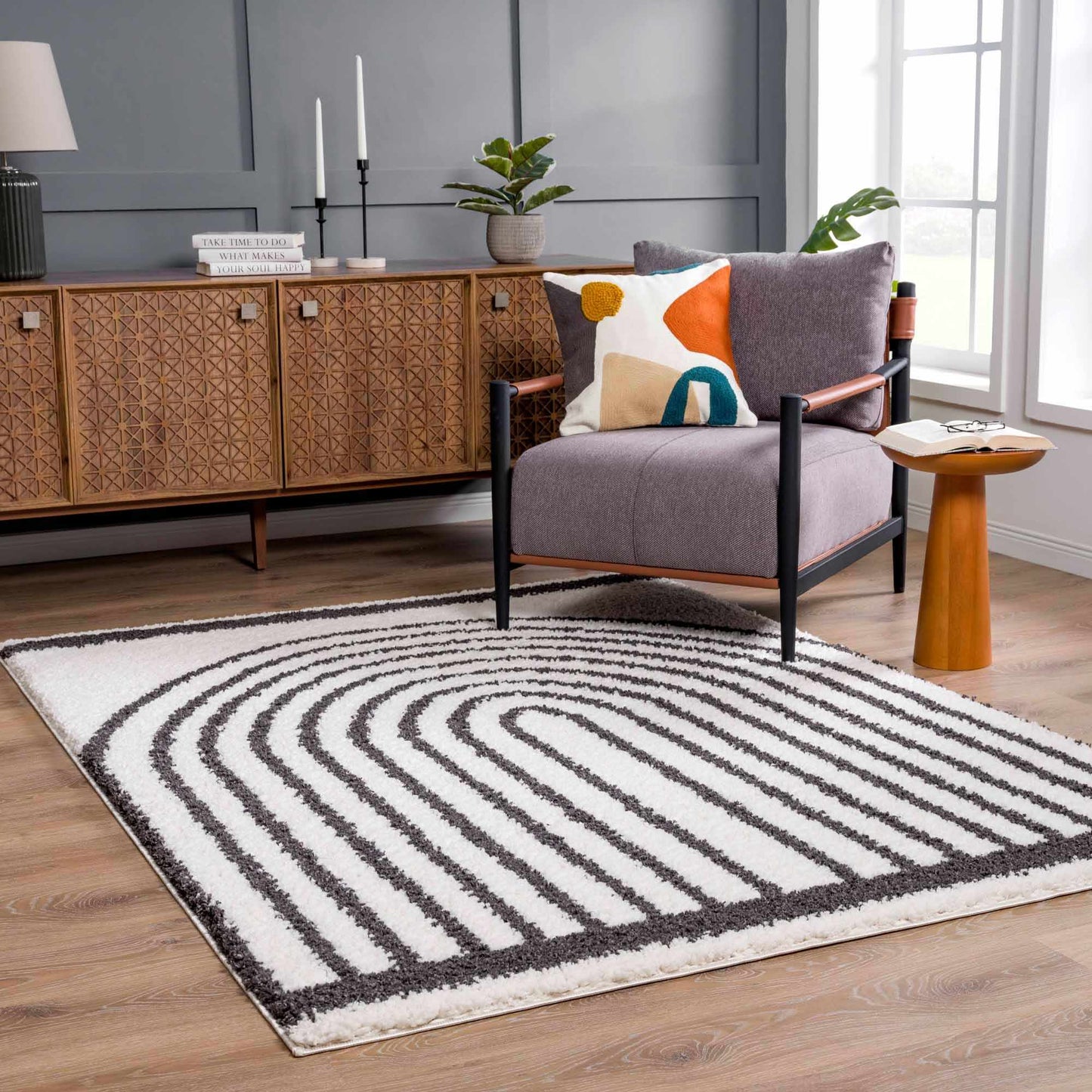 Bauer Plush Black Rainbow Rug - Clearance - Quahog Bay Bedding
