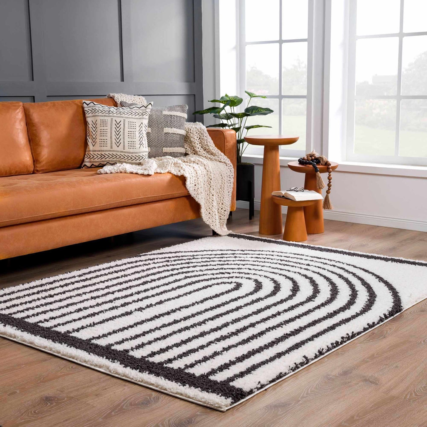 Bauer Plush Black Rainbow Rug - Clearance - Quahog Bay Bedding