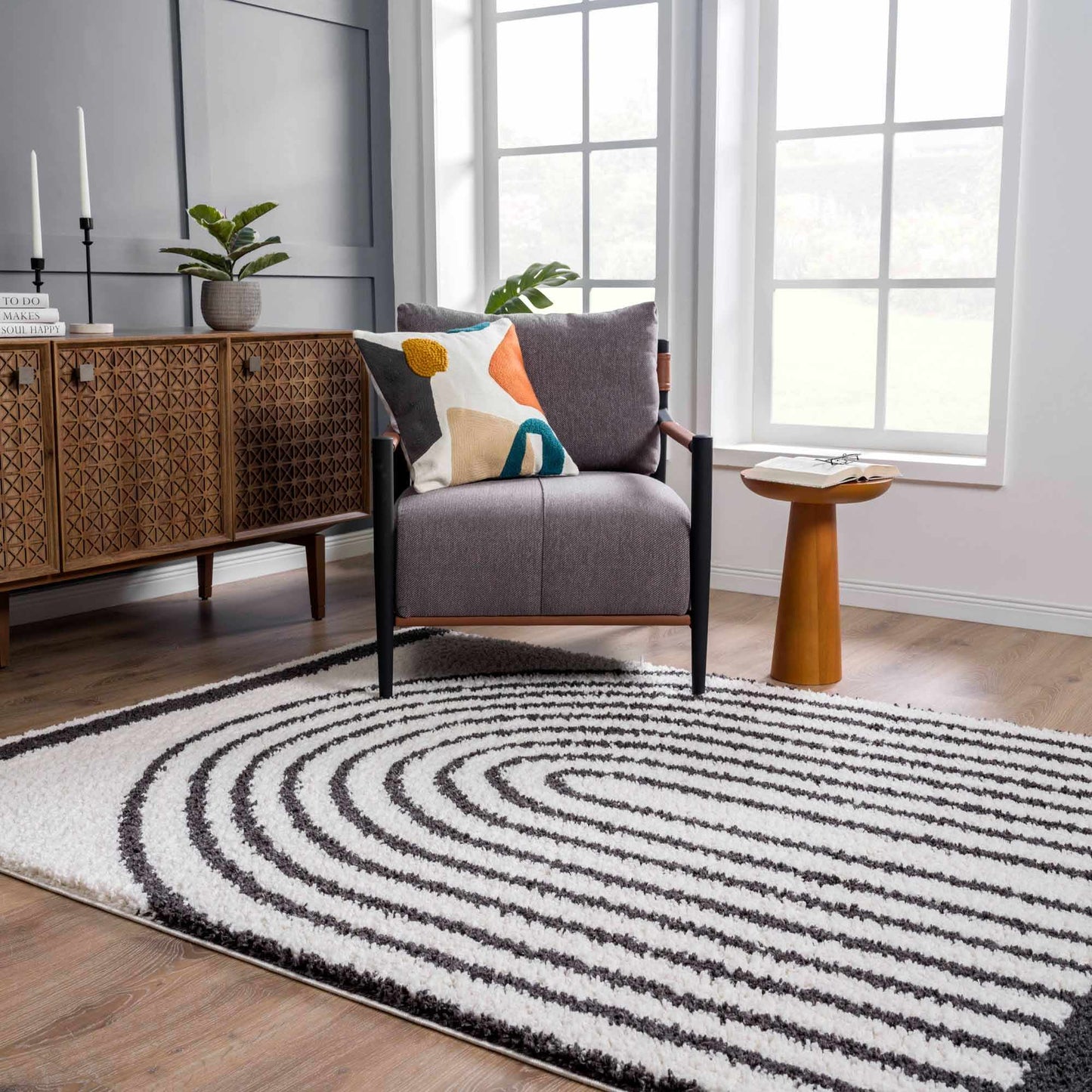 Bauer Plush Black Rainbow Rug - Clearance - Quahog Bay Bedding