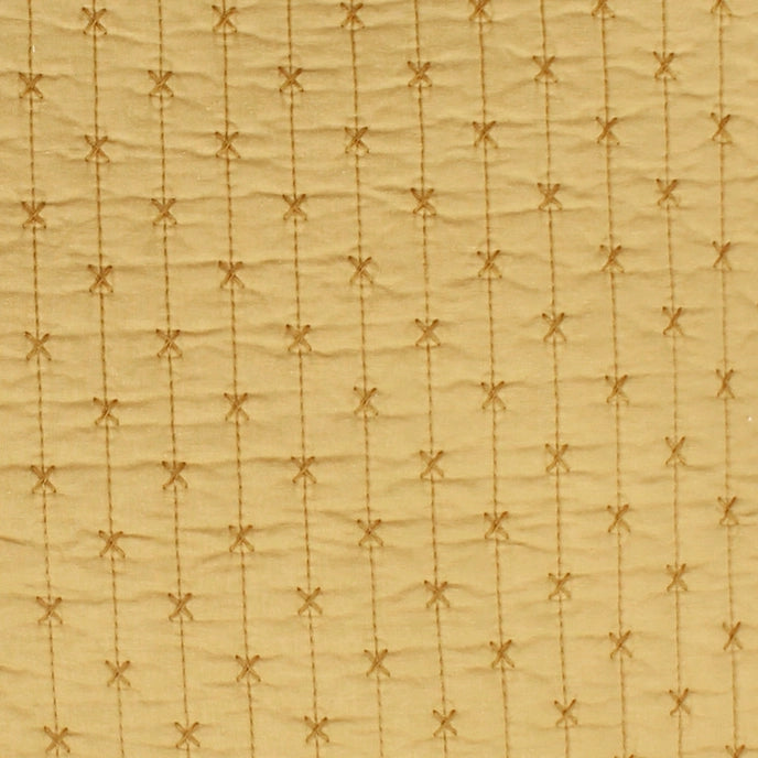 Cross Stitch 100% Cotton Quilt Set - Ochre