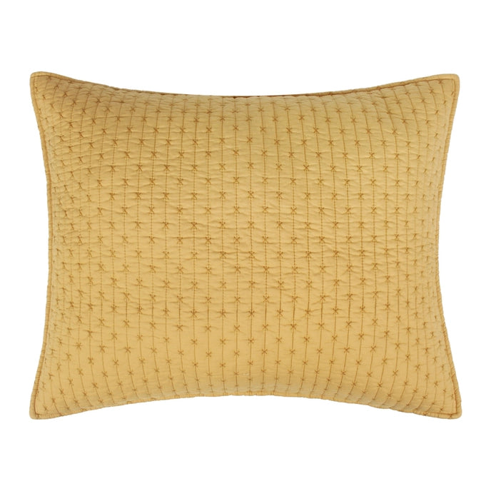 Cross Stitch 100% Cotton Quilt Set - Ochre