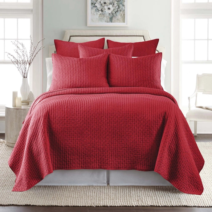 Cross Stitch 100% Cotton Quilt Set - Red - Christmas Quilts