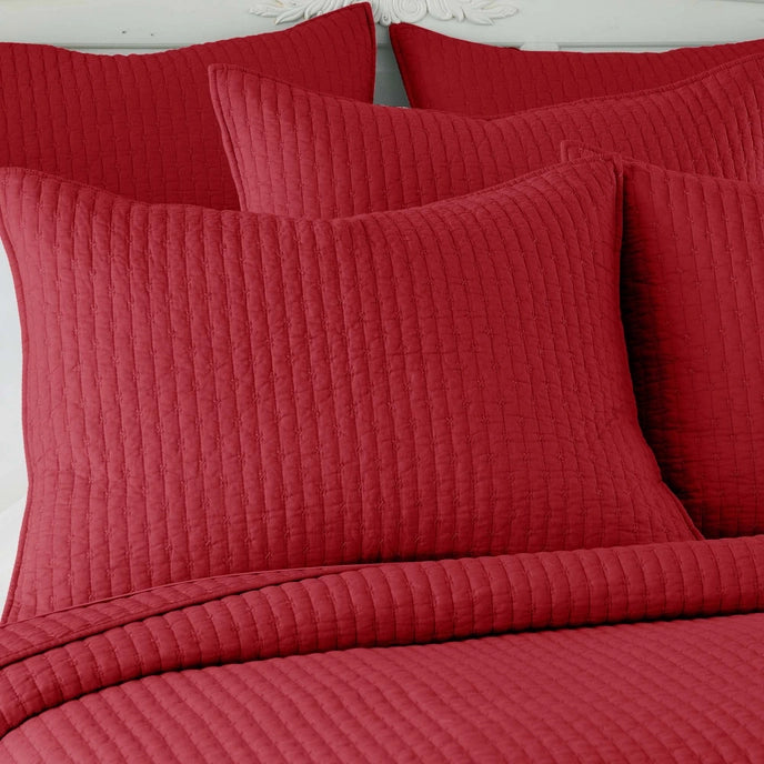 Cross Stitch 100% Cotton Quilt Set - Red - Christmas Quilts