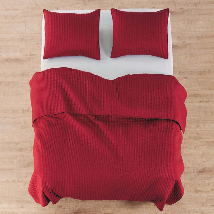 Cross Stitch 100% Cotton Quilt Set - Red - Christmas Quilts