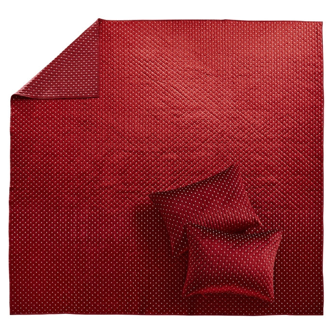Cross Stitch 100% Cotton Quilt Set - Velvet Red Christmas Quilts