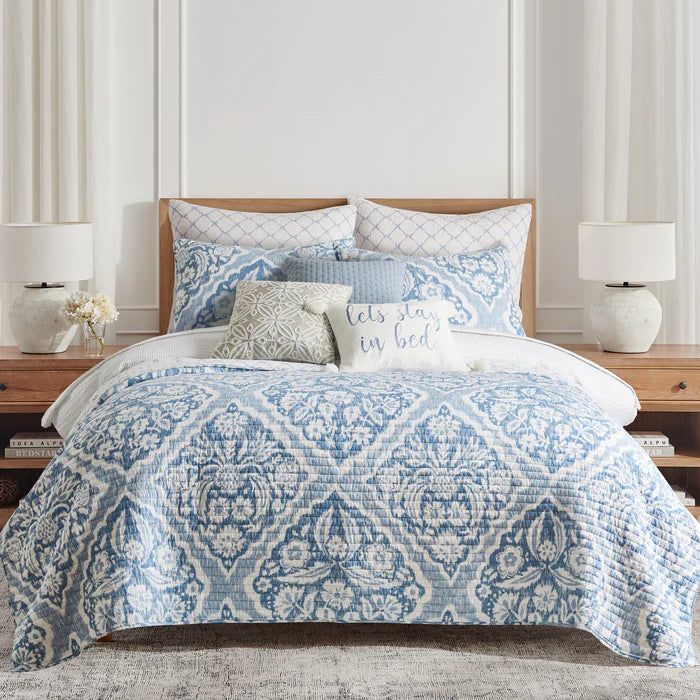 Becker Quilt Set - Beautiful Coastal Blue Bedding Set