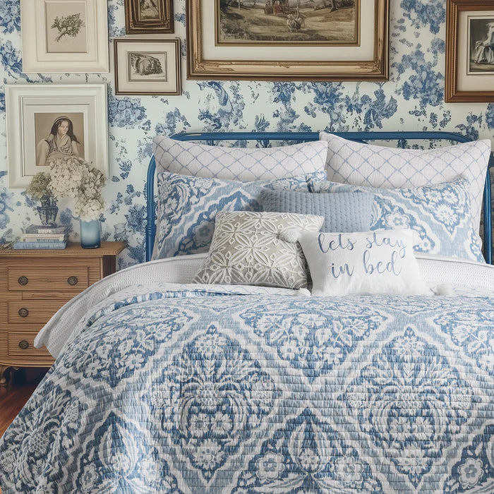 Becker Quilt Set - Beautiful Coastal Blue Bedding Set
