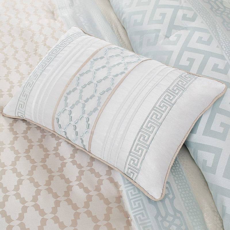 Bennett 7 Piece Jacquard Comforter Set – Aqua - Quahog Bay Bedding