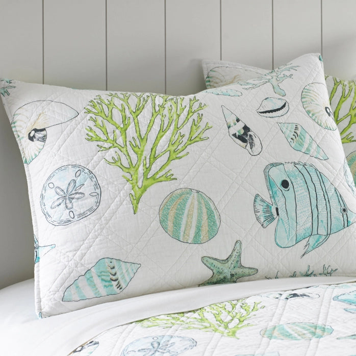 Biscayne Cotton Coastal Quilt Set - Quahog Bay Bedding
