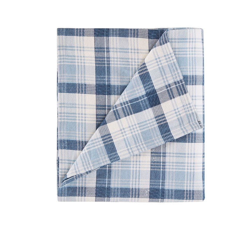 Woolrich 100% Cotton Printed Flannel Sheet Set - Blue Plaid