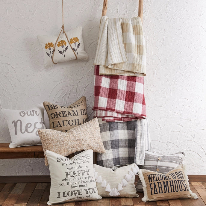 Camden Quilt Set - Checkered Quilt Sets - Navy & White Checks