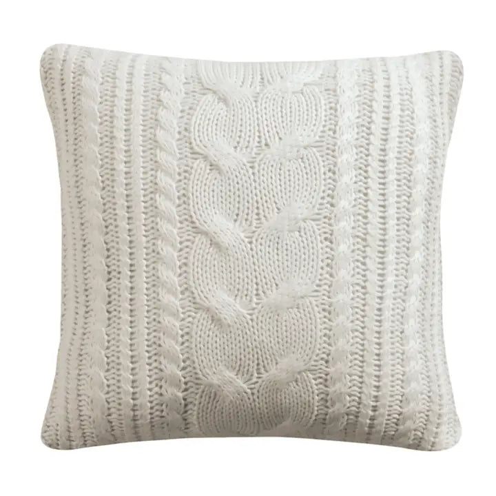 Camden Knit Cream Pillow - Coastal Throw Pillows