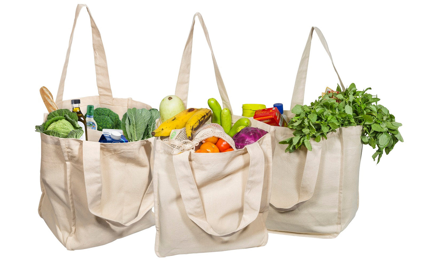 Canvas Grocery Tote Bags - Quahog Bay Bedding